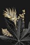 هاريكابيريف | مزيج الزهور الذهبية والسوداء 9 | طاولة زجاجية مؤطرة ثلاثية عمودية - 3