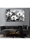 | Anthracite Gray-White-Black Flower Table | Framed Tempered Glass Table Single Horizontal