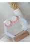 STEEL EARRING HOLDING - SHINY PINK GLITTER Glittery FIXED HANDMADE POLYMER CLAY EARRINGS - 3