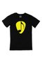 Black T-Shirt with Yellow Note Pocket Logo Design