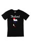 Unisex Black Thailand Maped and Flag T-Shirt