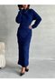Women's Heart Print Embossed Maxi Length Knitwear Dress - 3