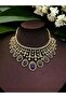 Oval Zircon Embellished Henna Engagement Wedding Necklace