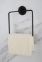 Set of 2 Bathroom Accessories - Black Round Square Towel Holder and Adhesive Toilet Roll Holder - 6