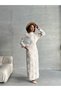Women's Heart Print Embossed Maxi Length Knitwear Dress - 4