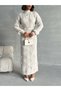 Women's Heart Print Embossed Maxi Length Knitwear Dress - 7