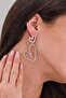Zircon Stone Dangle Heart Earrings - 2