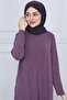 Women's Dried Rose Trousers Hijab Tunic Pleated Sandy Double Set 5219 - 5