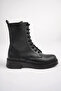 Women's Black Skin Casual Boots - 4