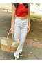Beach and Shoulder Bag - Jute Straw Look Handbag - 3