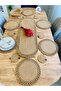 14-Piece Jute Straw Placemat Set - Runner, Basket and Cup Holder - 4