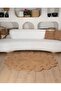 Double Sided Round Jute Straw Hand Knitted - Carpet Rug Washable - 2