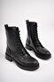 Women's Black Skin Casual Boots - 5