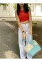 Hand Bag Beach Bag Shoulder Bag Jute Straw Look - 4