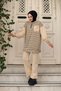 Women's Hijab Clothing Tunic Suit with Hood and Front Half Zipper Stripes 2 Thread Pantalon - 7