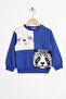 Cobalt blue Color Boys' Sweatshirt with Sloth Animal Figure