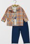 Stylish Plaid Shirt, T-Shirt and Trousers 3-Piece Children's Set