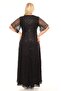 Women's Black Sequined Evening Dress - 3