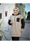 Women's Hijab Clothing Tunic Suit with Hood and Front Half Zipper Stripes 2 Thread Pantalon - 5