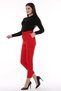 Cedy Women's High Waist, Pleated Ankle-Length Woven Trousers, C3008 Red