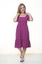 Women's Purple Sleeves Elastic Madonna Collar Short Dress 12a-6078