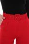 Cedy Women's High Waist, Pleated Ankle-Length Woven Trousers, C3008 Red - 7