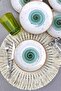 Tulu Porcelain Galaxy Turquoise Porcelain Modern Cream Handmade Cake Plate Serving Set for 6 Persons