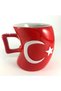 Large Curve Porcelain Mug Cup with Turkish Flag of the Moon and Stars - 3