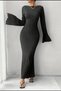 Women's Long Sleeve Filthy Stitching Crew Neck Camisole Dress