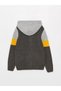 Hooded Color Blocked Long Sleeve Boy's Knitwear Cardigan - 2