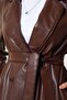 Women's Coat with Leather Belt - 3
