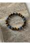 Men's Natural Stone Bracelet Tiger's Eye, Lapis, Hematite Stone - 2
