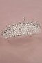 Crystal Stone Beaded Embellished Bridal Henna Wedding Crown White with Pearls - 4