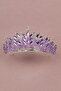 Crystal Stone Bead Embellished Bridal Henna Wedding Crown Lilac - 4