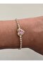 Non-Tarnish Steel Zircon Pink Heart Waterway Bracelet