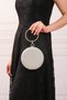 Women's Silver Glitter Round Women's Evening Dress Clutch Portfolio Bag - 4
