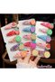 Set of 4 Transparent Snap Hair Clips with Mini Heart Filling and Mixed Fruit Figures - Colorful Snap Hair Clips - 4
