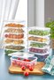Li̇v Home 12 Pieces 1.35 Lt Frozen Food Storage Container for Meat and Vegetables - Portion Freezer Meat Box