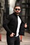 Suede Jacket with Snap Collar