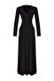 Siyah V Yaka Skater/Belden Açılan Esnek Maxi Örme Elbise TWOAW25EL00299 - 5