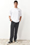 Antrasit Pileli Klasik Baggy Fit Kumaş Pantolon TMNSS24PL00024 - 6