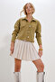 Olive Double Pocket Tassel Detailed Crop Jean Jacket Alc-X12681 - 4