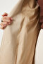Women's Beige Double-Breasted Collared Cashmere Coat Dd01337 - 7