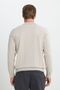 Men's Beige Melange Standard Fit Regular Cut Polo Collar Knitwear Sweater - 5