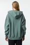 Dark Green Oversize/Relaxed Fit Zippered Thick Fleece Lined Knitted Cardigan/Sweatshirt Twoaw24Sw00188 - 5