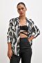 قميص مودال منقوش باللون الكاكي - 5