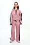 Girl's 100% Cotton Hooded Oversize Long Sleeve Tracksuit Set - 2