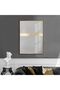 Hari̇kabi̇rev | Gray-Gold Abstract Patterned Model 1 | Framed Tempered Glass Table Single Vertical
