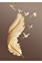 MARVELOUS FEATHER-BIRD COMBINATION BROWN BACKGROUND FRAMED GLASS TABLE 2-PIECE VERTICAL - 3