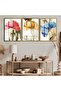 WONDERFUL COLORFUL FLOWER COMBINATION 1 FRAMED TEMPERED GLASS TABLE 3-PIECE VERTICAL